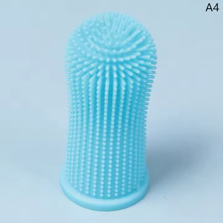 Cepillo De Dientes Suave Para Perros Y Gatos Herramienta De Limpieza Oral Cuidado Del Aliento Con Silicona Para Mascotas - 1