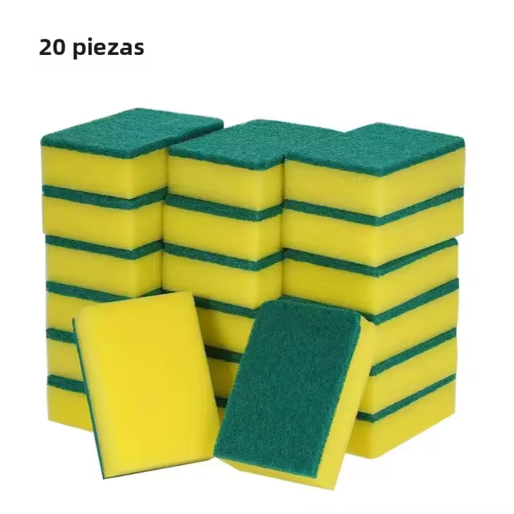 20pcs Esponja De Limpieza Para Platos Y Baño Multiusos Absorbente Eliminador De Manchas Herramienta De Limpieza Doméstica - 1