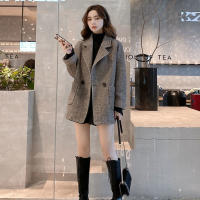 Abrigo De Lana Británica Para Mujer Moda Otoño Invierno Casual Cuello Abierto Bolsillos Resistente Al Viento Chaqueta De Oficina - details 2