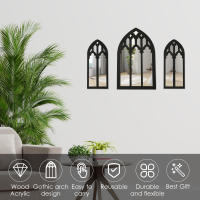 Juego De 3 Espejos Arqueados Para Decoración De Pared Estilo Gótico Decoración De Catedral Espejo Arqueado Autoadhesivo Para Decoración De Pared - details 6