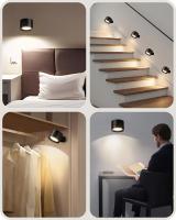 Apliques de pared LED, paquete de 2 apliques de pared con pilas recargables, botones y control remoto, color negro - details 3