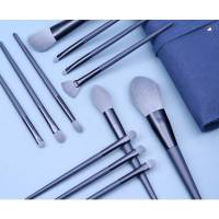 Herramientas de belleza: 10 brochas de maquillaje, brocha azul ahumado + bolsa - details 1