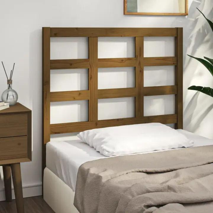 vidaXL Cabecero de cama madera maciza pino marrón miel 105,5x4x100 cm - 1