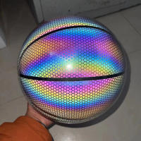 Baloncesto Luminoso Reflectante Holográfico Balón De PU Resistente Al Desgaste Juego Deportivo Nocturno Para Partidos De Fútbol - details 0