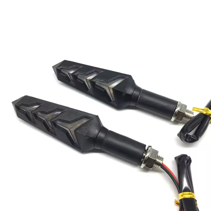 Luces De Señalización LED Para Motocicleta Con Flujo De Agua Y Relé Integrado Luces De Giro Bendibles Indicador De Cola 12V ABS - 1
