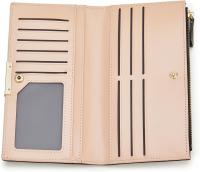 Monederos para mujer, billetera delgada plegable para mujer con bolsillo con cremallera, tarjetero fino para mujer, negro - details 0