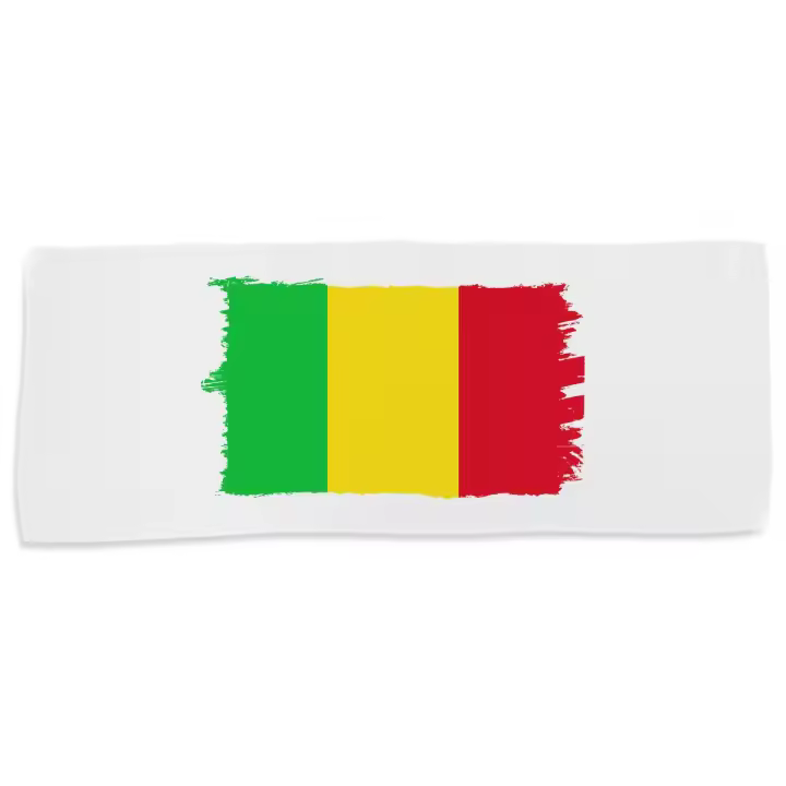 MERCHANDMANIA TOALLA MEDIANA GIMNASIO ABSORBENTE bandera mali pais gobierno malí maliense suave con bolsita - 1