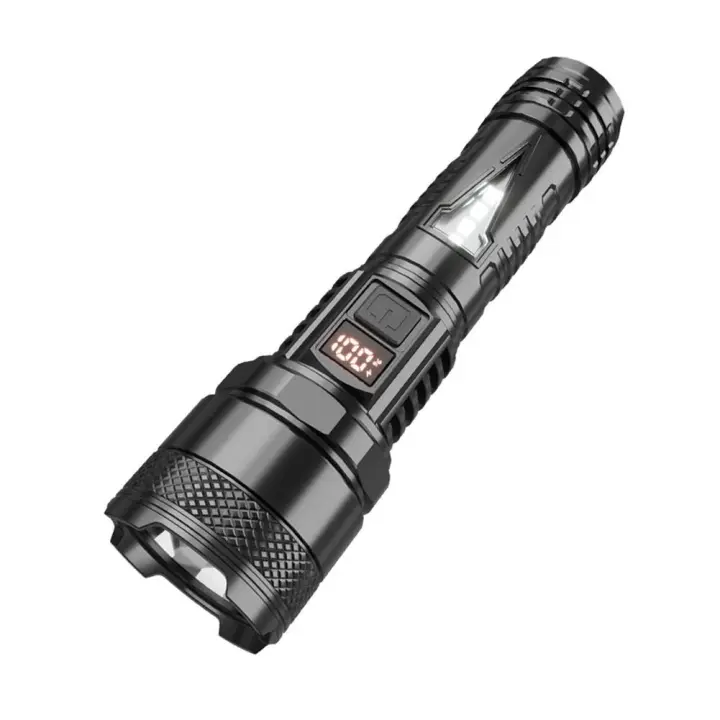 Linterna LED De Alta Brillo Con Mostrador De Energía Luz Fuerte Alta/Media Y Estroboscópica Para Camping Y Emergencias - 1