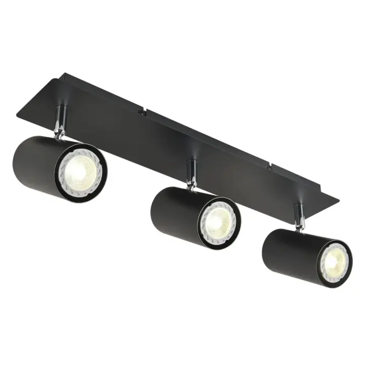 Foco 3 Luces Negro GU10 Adara LÚZETE - Iluminación Personalizada - 1