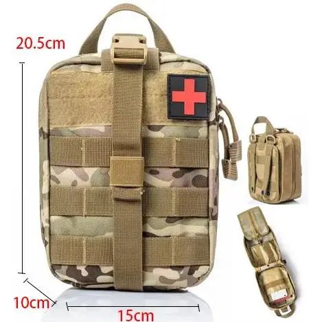 Kit de primeros auxilios táctico militar, bolsa médica de emergencia para exteriores, ejército, caza, coche, Camping, Molle, herramienta de supervivencia, organizador EDC - 1