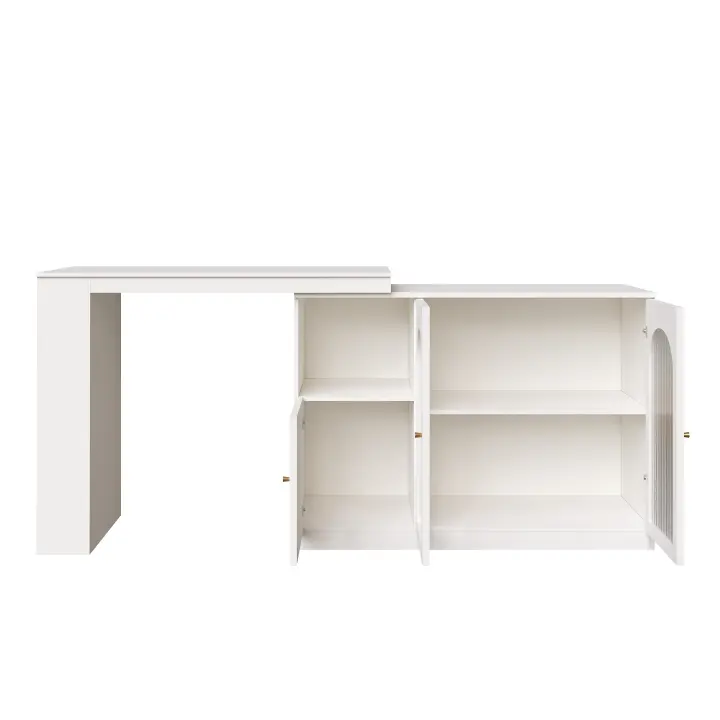 Barra de tiro 360 ° (x 97 Cuerpo 120x40 cm), Gabinete giratorio Modern Y minimalist para Comedo y Barra Negro, Gabinete de almacenamiento multi with Puerta de Cristal - 1