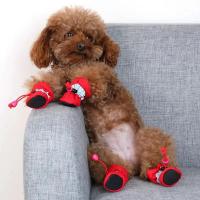 Botas De Invierno Para Perros Pequeños 4 Piezas Impermeables Antideslizantes De Veludo Cálido Protección Contra La Lluvia Y Nieve Para Mascotas - details 1