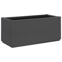 vidaXL Jardinera PP 80x36x35 cm Color Blanco,  Gris oscuro,  Marrón claro y mas - details 1