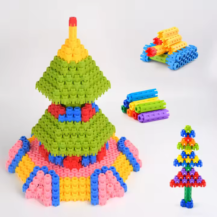 Juguete De Construcción Para Niños Bloques Hexagonales Con Engrosado De Dientes Plásticos Juego De Rompecabezas Para Educar Y Divertir - 1