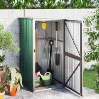 vidaXL Cobertizo de Herramientas Jardín Acero Galvanizado Patio Cubierta Color Marrón,  Gris,  Verde y mas - details 2