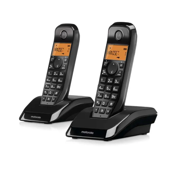 Motorola S1202: Teléfono Inalámbrico Retroiluminado en Negro - 1