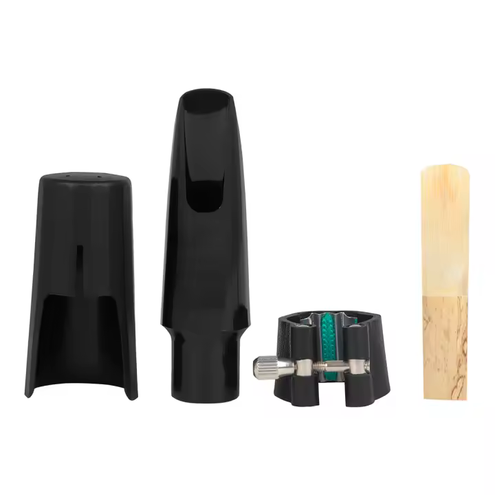 Juego De Accesorios Para Saxofón Tenor ND218: Boquilla + Sombrero + Clip + Regleta + Faja Dental ABS Brillante Magnético Negro Para Instrumentos De Viento - 1