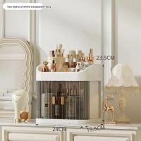 Organizador De Escritorio De Lujo Para Maquillaje Joyería Y Cuidado De La Piel Caja De Almacenamiento De Plástico Con Cajón a Prueba De Polvo Gran Capacidad Para El Baño - details 10