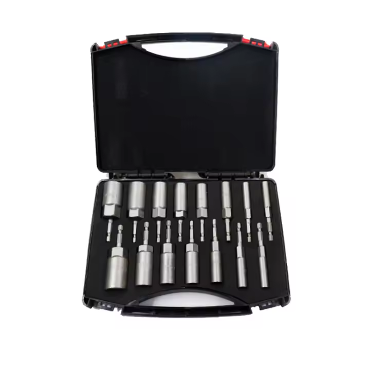 Adaptador De Destornillador De Impacto 5.5-19mm Longitud Profunda 80mm Para Herramientas Eléctricas Con Rosca Hexagonal De 6.35mm - 1