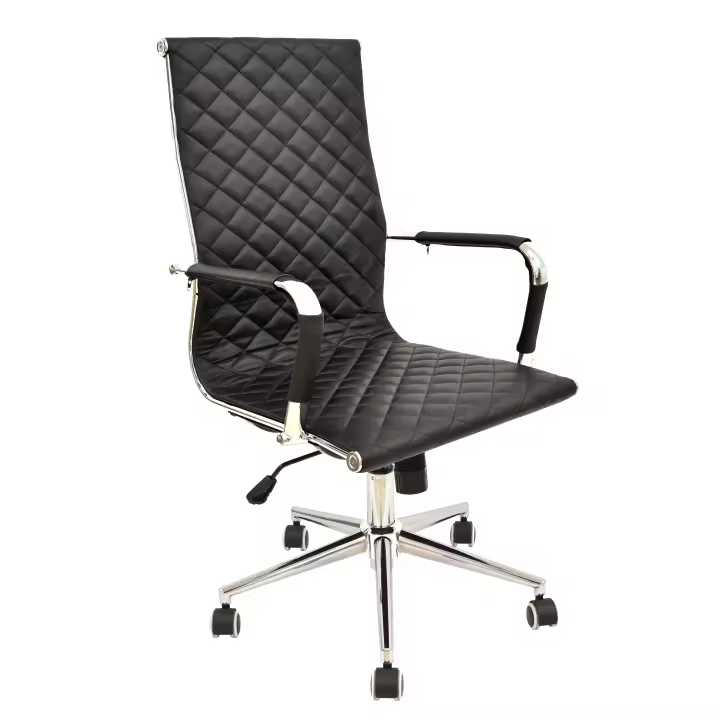 Sillón de oficina ZAGREB, alto, gas, basculante, similpiel negra - 1