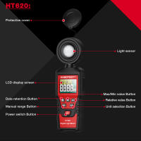 HABOTEST HT620 Luxímetro Digital De Alta Precisión Con Sensor De Luz Rotable 180° Instrumento Fotometro Para Medición De Luminosidad - details 8