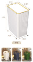 Bandeja De Basura De Lujo Nórdica Dorada 12/15L Con Tapa Para Cocina Y Baño Estilo Press Tipo Material ABS Rectangular - details 14