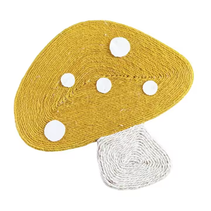 UNUSUAL-  Rascador para Gatos en Forma de Seta Estable y Duradero con Poste de Rascado Natural, Sisal natural color amarillo y beige, divertido y de buena calidad. - 1