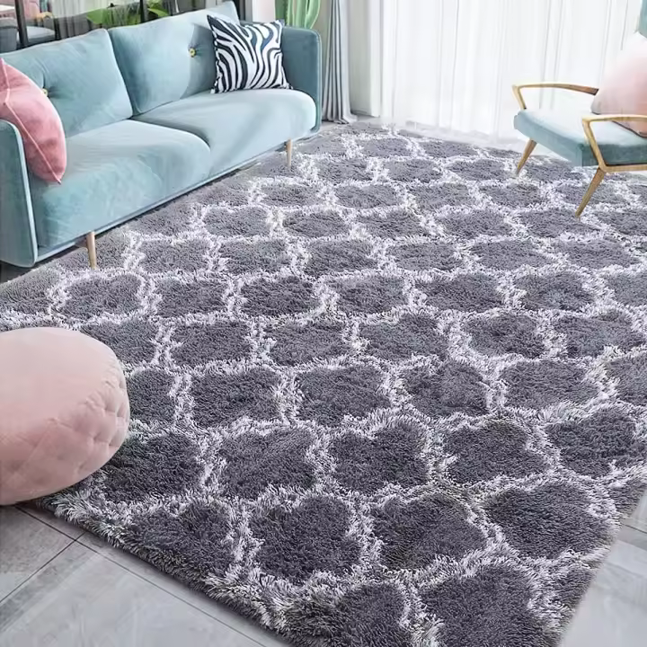 Shaggy Bedroom Rug Modern Living Room Rug Soft Fluffy Shag Rug Rectangular Rug Luxury Comfortable Modern Style Decorative Carpet for Living Room Bedroom Sofa (Grey, 80*200cm) - 1