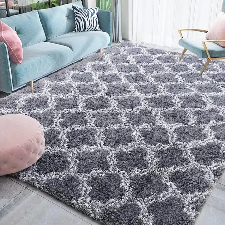 Shaggy Bedroom Rug Modern Living Room Rug Soft Fluffy Shag Rug Rectangular Rug Luxury Comfortable Modern Style Decorative Carpet for Living Room Bedroom Sofa (Grey, 80*200cm) - 1