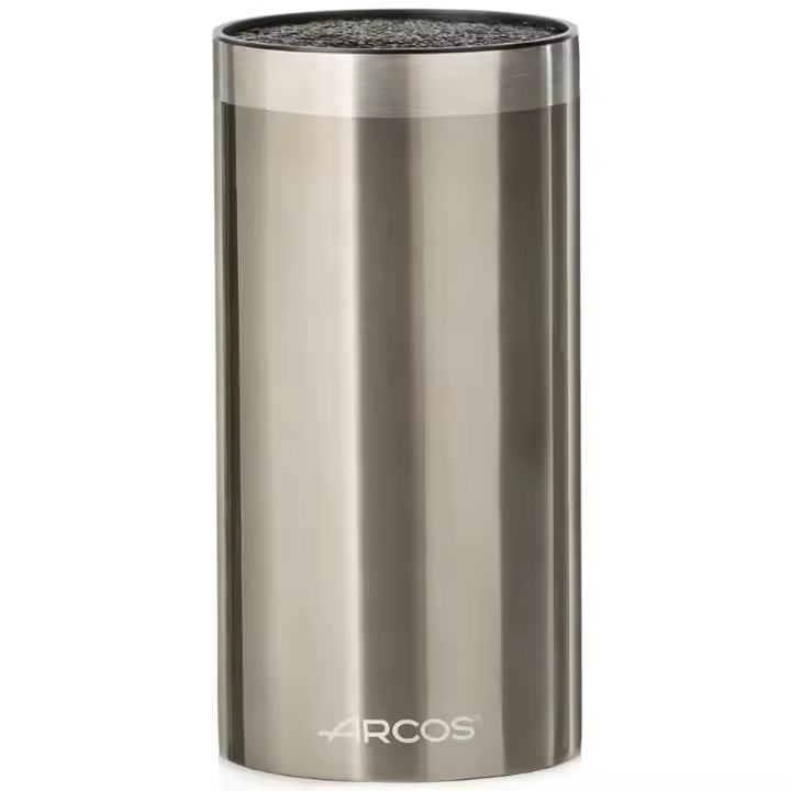 ARCOS Accesorios - Taco Universal Redondo para Cuchillos (110 x 220 mm) - Acero Inoxidable - Interior Fibras de Polipropileno (PP) - Cuchillos hasta 200 mm (Sin Cuchillos) - 1