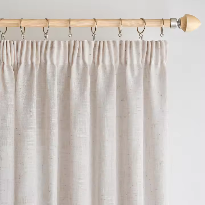 Cortinas Lino con Cinta Fruncidora Visillos Dormitorio Ventana Translúcido Cortinas Modernas para Salón Habitación 2 Piezas 140x225cm Blanco - 1