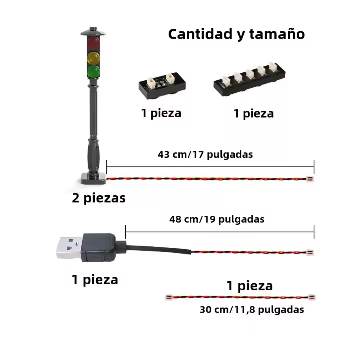 2PCS Bloques De Construcción LED Simulación De Luces De Tráfico MOC Piezas De Bloque Automáticamente Encendidas Y Apagadas Juguetes De Combinación De Bloques Pequeños Compatible Con Lego - 1