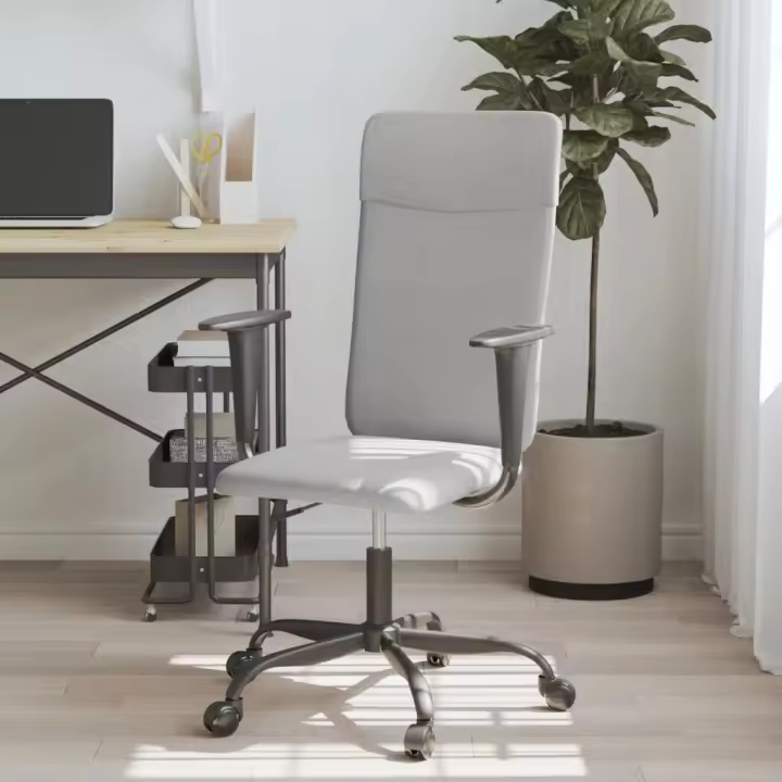 vidaXL Silla de oficina altura ajustable tela en color Gris oscuro/Gris claro | cómodas modernas ergonómicas para comedor cocina salón hogar - 1