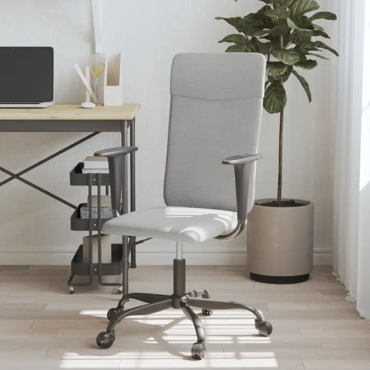 vidaXL Silla de oficina altura ajustable tela en color Gris oscuro/Gris claro | cómodas modernas ergonómicas para comedor cocina salón hogar - 1