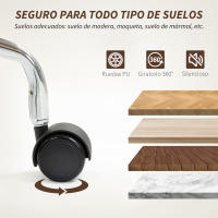 HOMCOM Silla de Oficina Giratoria Silla de Escritorio Altura Ajustable con Función de Basculante y Respaldo de Ratán Sintético Silla de Estudio Carga 120 kg 60x55,5x82-90 cm Marrón - details 2