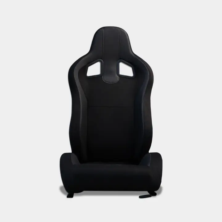 MODAUTO Semibaquet B,E Lambor Cuero Amarillo y negro/Respaldo Fibra Carbono,Semibaquet Deportivo,Adaptable para Coches,Ríeles Incluidos,para Coche y Simulador de Conducción - 1