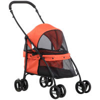 PawHut Cochecito para Mascotas Plegable Carrito para Perros y Gatos con Ventanas de Malla Cojín Lavable Correas de Seguridad Cubierta de Tela Oxford y Marco de Acero 82x47x97 cm - details 0
