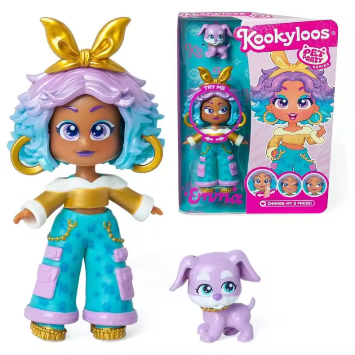Muñeca Kookyloos Emma Serie Pet Party perrito mascota incluido PKL6D112IN0 - 1