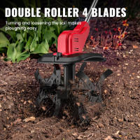 350 RPM Motoazada eléctrica con motor, mini motocultor de 550 W, azada de jardín, cultivador, ancho de trabajo de 30 cm y potente batería de iones de litio de 2000 mAh para Makita 21 V - details 1