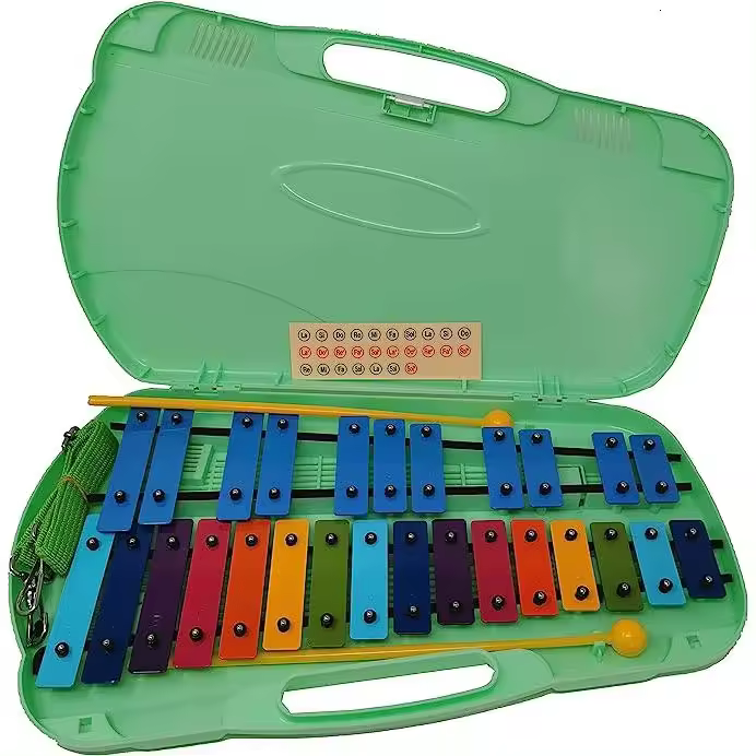 Rockstar Music  AG27N carrillón cromático de 27 teclas con estuche color verde agua, instrumento musical de percusión - 1