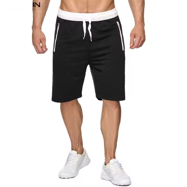 Nuevos Shorts De Running Para Hombres Verano 2024 Color Sólido Con Cinturón Ajustable Y Bolsillo Con Cierre De Cremallera Pantalones Casuales Y Rectos Ligeros De Poliéster - 1