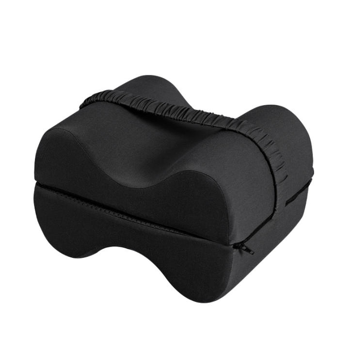 1 almohadilla para piernas de espuma de memoria,diseño plegable 2 en 1,almohadilla de soporte para rodillas para dormir de lado,almohadilla para piernas con correa y funda desmontable para relajación,isquiotis,espalda,cadera,rodilla,articulaciones (negro)