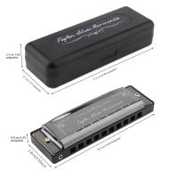 Harmonica Blues De 10 Agujeros 20 Aros Para Principiantes Con Placa De Arcilla De Cobre Marrón / Negro Regalo De Órgano De Bocina - details 16