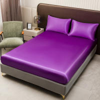 Juego De Sábanas De Satén De Color Sólido Incluye Fundas Para Almohadas Suaves Y Hypoallergénicas De Poliéster Lavar En Máquina Para El Hogar - details 24