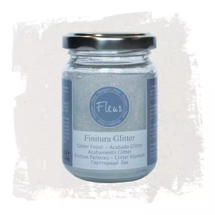 Barniz con purpurina Fleur Paint | Barniz con purpurina (Glitter) añadida que dota de un efecto con destellos | Para barnizar con purpurina cualquier tipo de superficie | Barniz de base agua | Efecto brillantina para cualquier superficie - 1