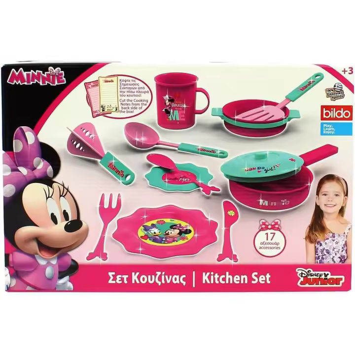 Set de Cocina Minnie de 17 piezas para cocinitas de juguete Bildo - 1