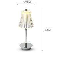 Lámpara De Mesa Recargable Con Sensor Táctil De Diamante De Cristal Luz Nocturna LED Dimmable En 3 Colores Para Decoración Del Hogar Sin Cable - details 11