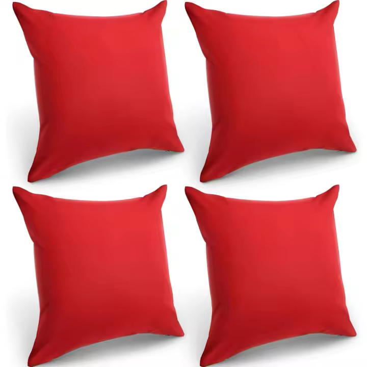 Paquete de fundas de cojín decorativas impermeables para exteriores, funda de cojín impermeable para jardín, balcón, patio, cuadrado, funda de almohada con revestimiento de PU para sofá, cama, patio, sofá, tienda de campaña, 18 x 18 pulgadas (rojo) - 1