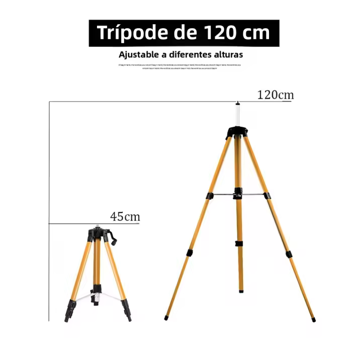 Trípode De Nivel Láser Ajustable De Metal Con Adaptador De 5/8" Y Recubrimiento Anticorrosión 1.2/1.5M Accesorio De Brackets Para Nivel Láser - 1