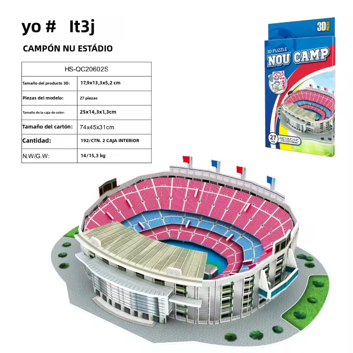 Feooe Estadio Camp Nou 3D DIY Puzle De Papel Modelo De Campo De Fútbol Juguete De Construcción Para Adolescentes Y Adultos - 1